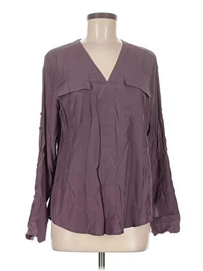 Pre-owned Express Long Sleeve Blouse In Purple