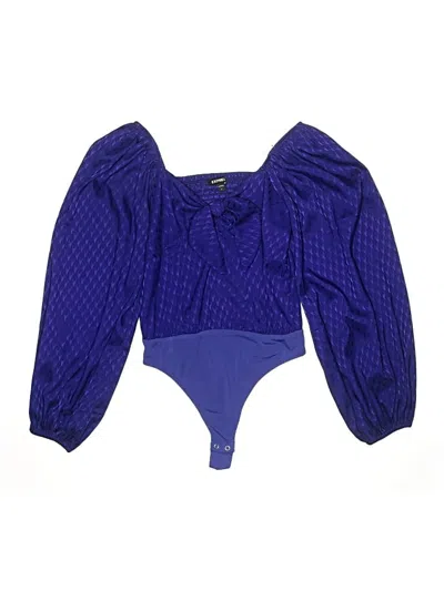 Pre-owned Express Long Sleeve Blouse In Purple