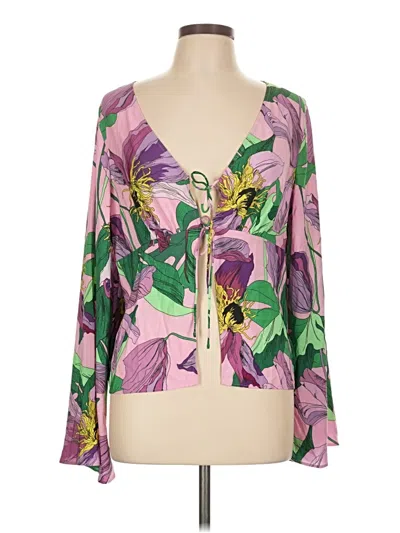 Express Long Sleeve Blouse In Purple