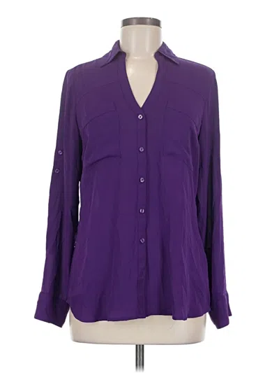Pre-owned Express Long Sleeve Blouse In Purple