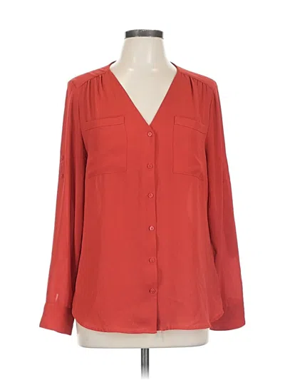 Pre-owned Express Long Sleeve Blouse In Red