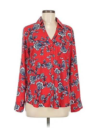 Pre-owned Express Long Sleeve Blouse In Red
