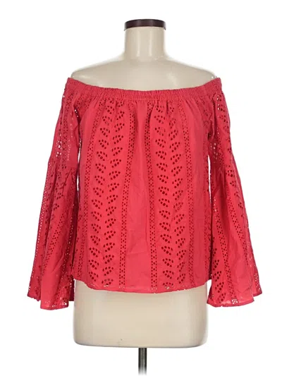Pre-owned Express Long Sleeve Blouse In Red