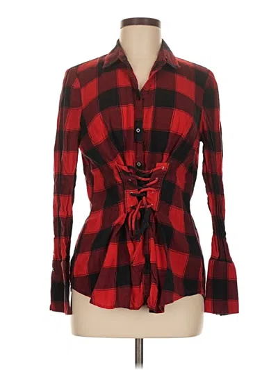 Pre-owned Express Long Sleeve Blouse In Red