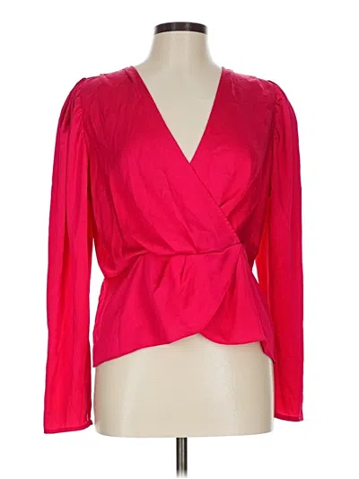 Pre-owned Express Long Sleeve Blouse In Red