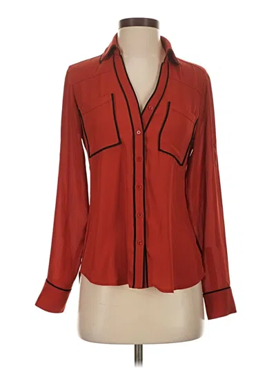 Pre-owned Express Long Sleeve Blouse In Red