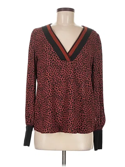 Pre-owned Express Long Sleeve Blouse In Red