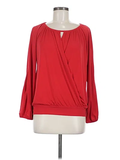 Pre-owned Express Long Sleeve Blouse In Red