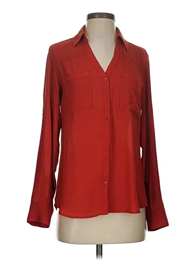Pre-owned Express Long Sleeve Blouse In Red