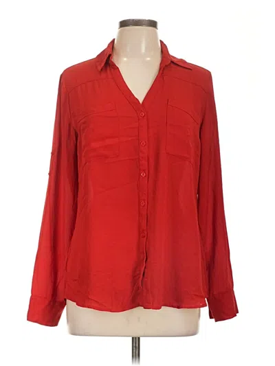 Pre-owned Express Long Sleeve Blouse In Red