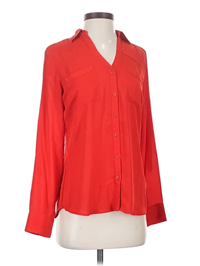 Pre-owned Express Long Sleeve Blouse In Red
