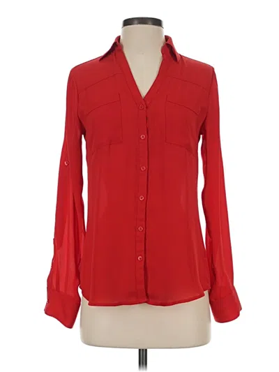 Pre-owned Express Long Sleeve Blouse In Red