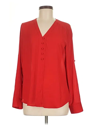 Pre-owned Express Long Sleeve Blouse In Red
