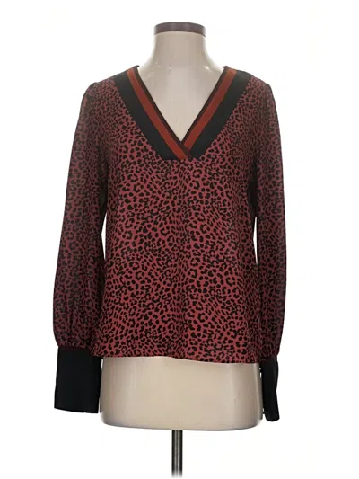 Pre-owned Express Long Sleeve Blouse In Red