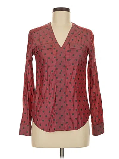 Pre-owned Express Long Sleeve Blouse In Red