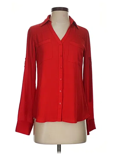 Pre-owned Express Long Sleeve Blouse In Red