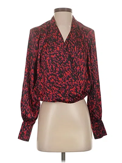 Pre-owned Express Long Sleeve Blouse In Red