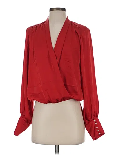 Pre-owned Express Long Sleeve Blouse In Red