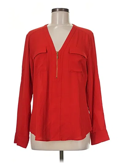 Pre-owned Express Long Sleeve Blouse In Red