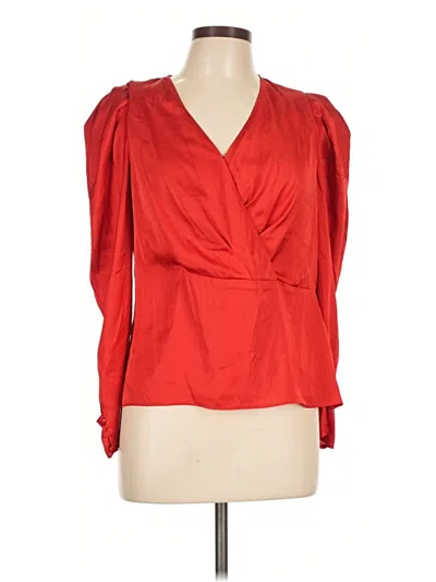Pre-owned Express Long Sleeve Blouse In Red