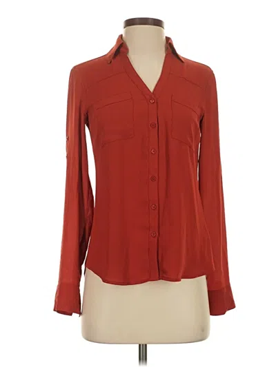 Pre-owned Express Long Sleeve Blouse In Red
