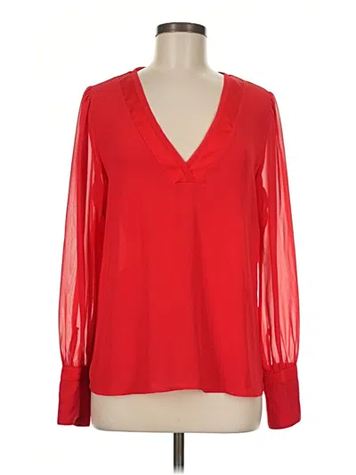 Pre-owned Express Long Sleeve Blouse In Red