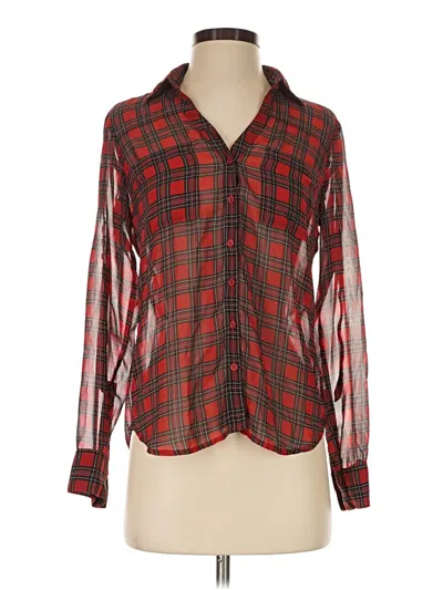 Pre-owned Express Long Sleeve Blouse In Red