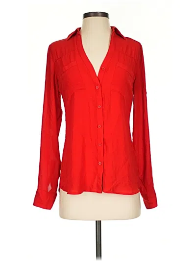 Pre-owned Express Long Sleeve Blouse In Red
