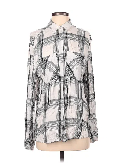 Pre-owned Express Long Sleeve Blouse In Silver