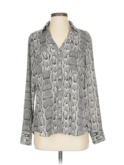 Pre-owned Express Long Sleeve Blouse In Silver