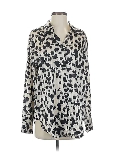 Pre-owned Express Long Sleeve Blouse In Silver