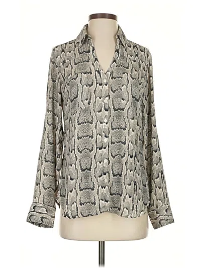 Pre-owned Express Long Sleeve Blouse In Silver