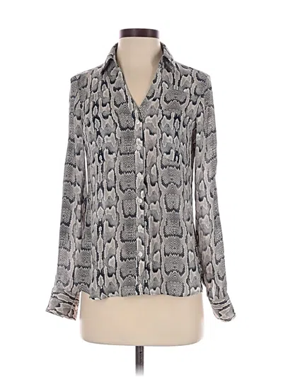 Pre-owned Express Long Sleeve Blouse In Silver