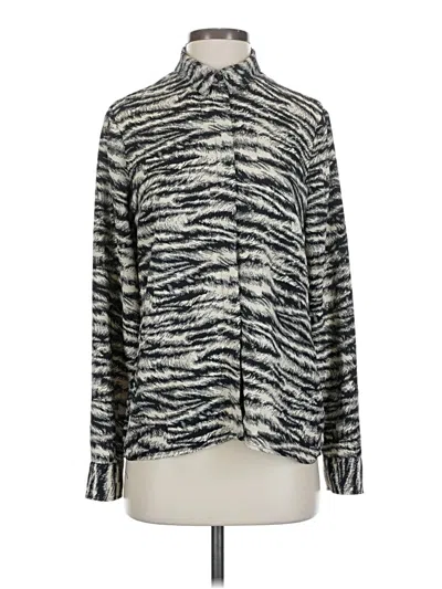 Pre-owned Express Long Sleeve Blouse In Silver