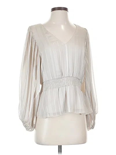 Pre-owned Express Long Sleeve Blouse In Silver