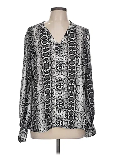 Pre-owned Express Long Sleeve Blouse In Silver