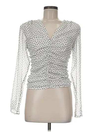 Pre-owned Express Long Sleeve Blouse In Silver