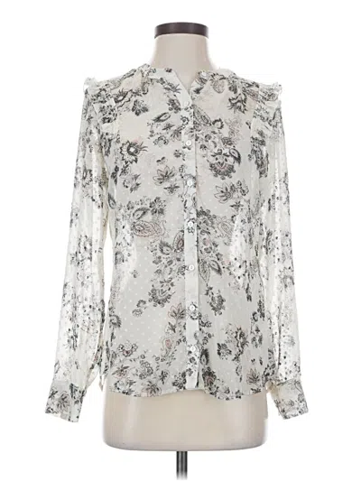 Pre-owned Express Long Sleeve Blouse In Silver
