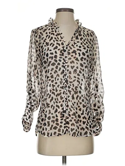 Pre-owned Express Long Sleeve Blouse In Silver