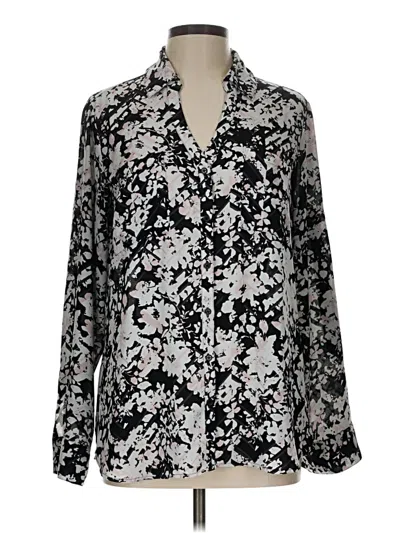 Pre-owned Express Long Sleeve Blouse In Silver