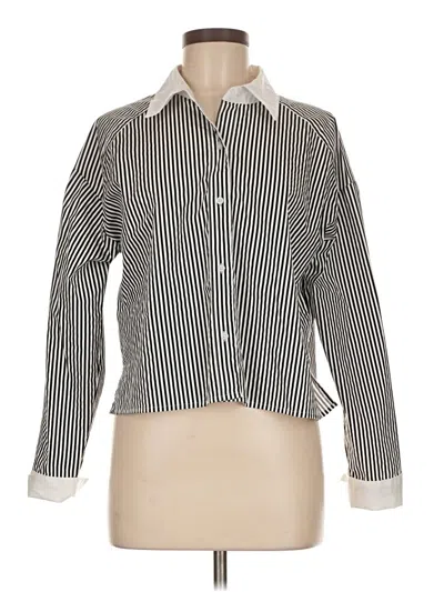 Pre-owned Express Long Sleeve Blouse In Silver