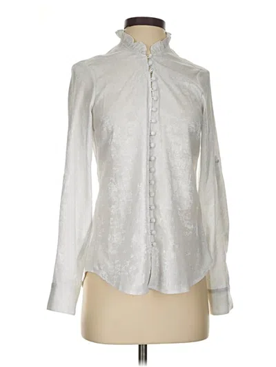 Pre-owned Express Long Sleeve Blouse In Silver