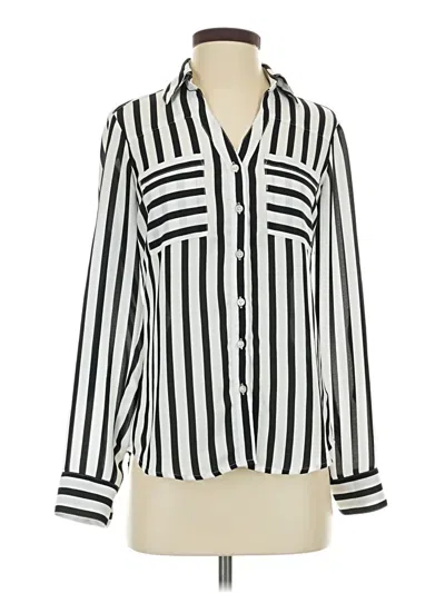Pre-owned Express Long Sleeve Blouse In Silver
