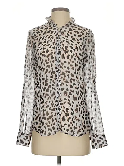 Pre-owned Express Long Sleeve Blouse In Silver