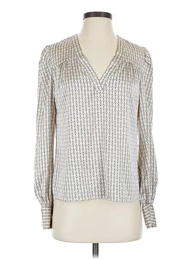 Pre-owned Express Long Sleeve Blouse In Silver