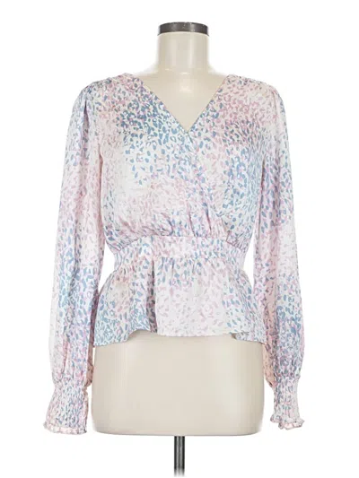 Pre-owned Express Long Sleeve Blouse In Silver