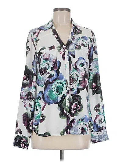 Pre-owned Express Long Sleeve Blouse In Silver