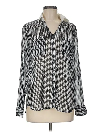 Pre-owned Express Long Sleeve Blouse In Silver