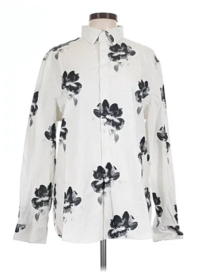 Pre-owned Express Long Sleeve Blouse In Silver