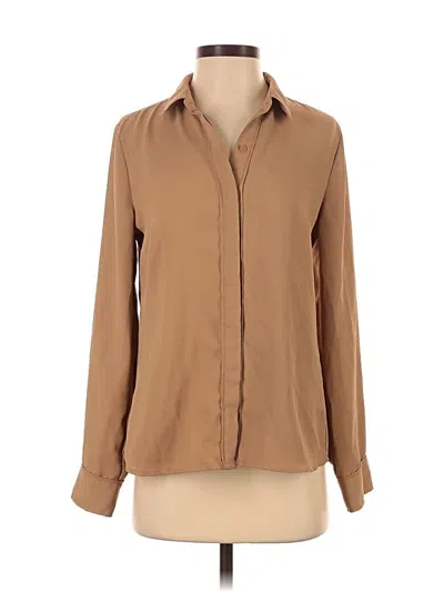Pre-owned Express Long Sleeve Blouse In Tan
